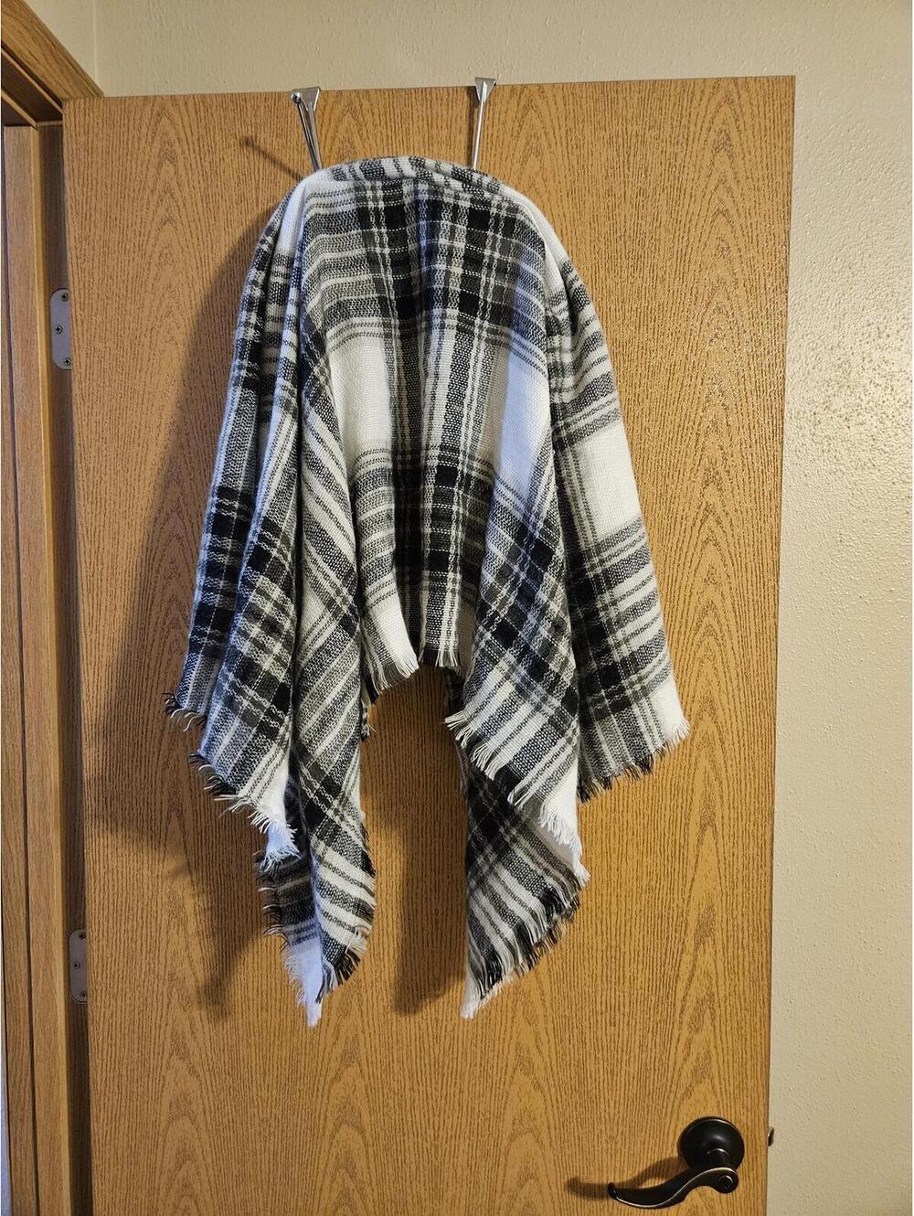 The Accessory Collective Poncho Wrap Shawl with Fringe